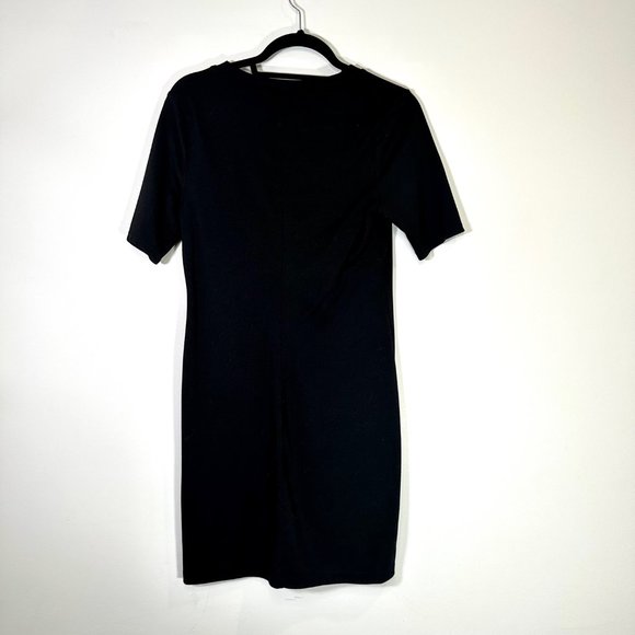 Black Basic Tee Shirt Elbow Length Sleeve Dress - S - Picture 3 of 10